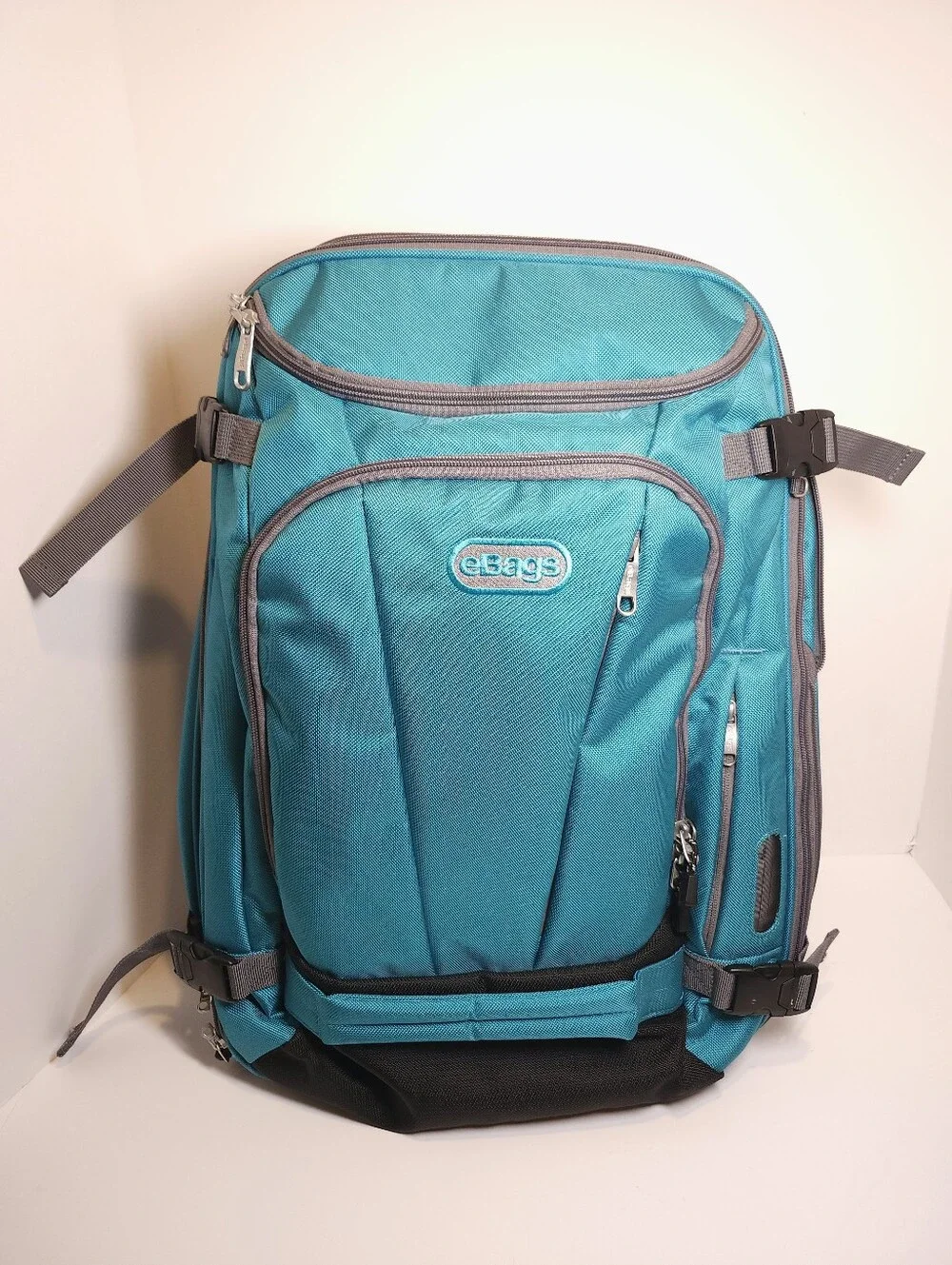eBags Mother Lode Backpack Travel Luggage Carry On Bag Expandable Teal Blue